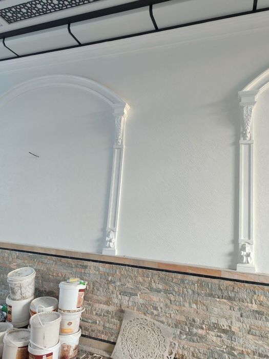 Фасад травертин, атаченто, эммулция краска