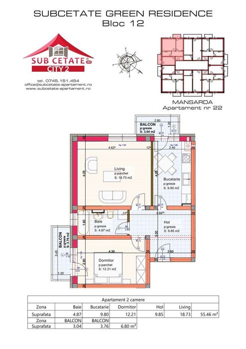 Apartament 2 camere | Direct de la dezvoltator | Subcetate City 2