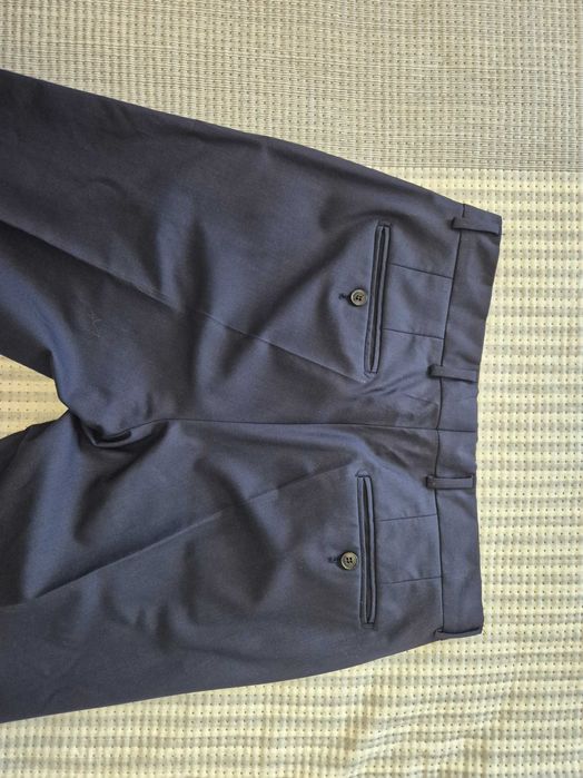 Тъмносин мъжки костюм Teodor – Slim Fit, размер М - отлично състояние