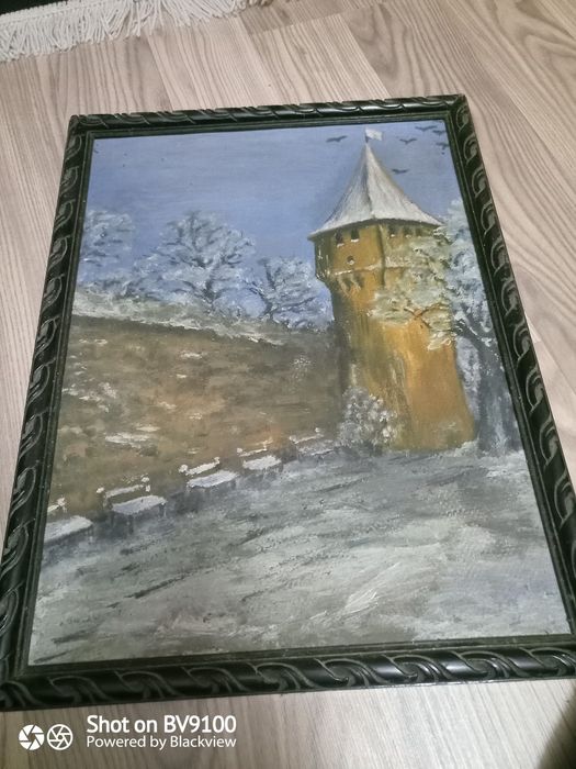 Vând tablou, pictura pe panza înrămată, fara sticla.
