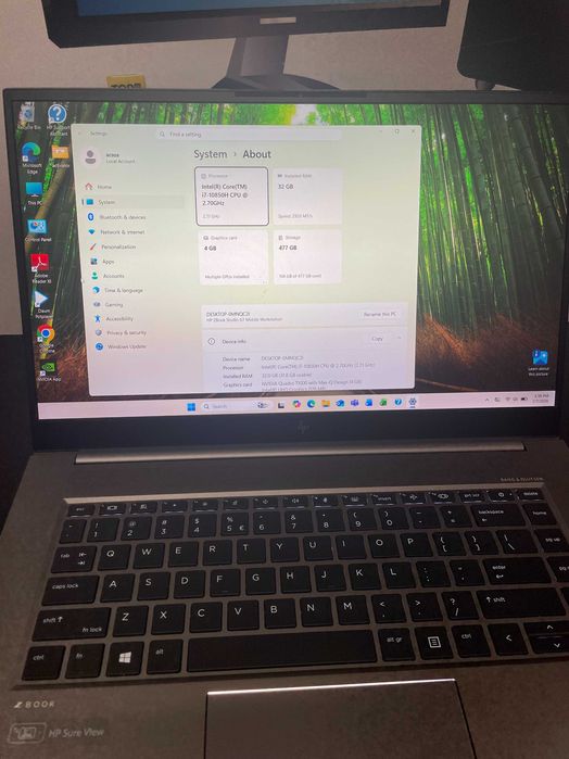 Laptop HP Mobile Workstation Zbook Studio G7, I7 / 32 Gb / 512 Gb, garantie