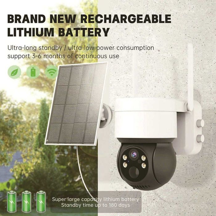 Camera de supraveghere solara, 360 grade control telefon. Noua!