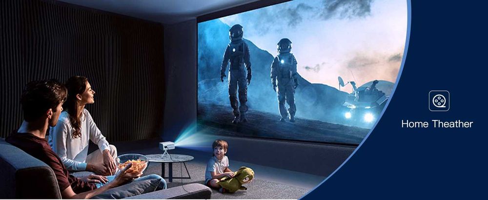 4K LED проектор LYNCAST с WIFI и Bluetooth Вграден Android TV 11