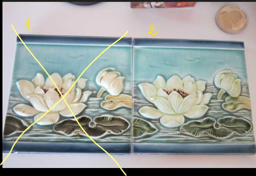 cadou rar Art Nouveau -placa ceramica E.Teichert