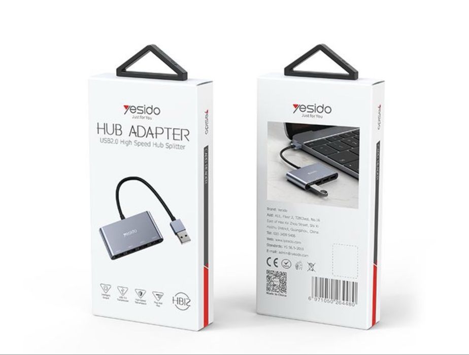 Adaptor USB portabil cu 4 porturi