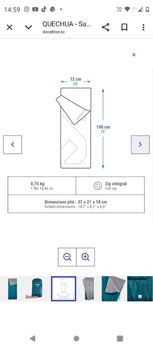 sac de dormit camping,Quechua 20*C