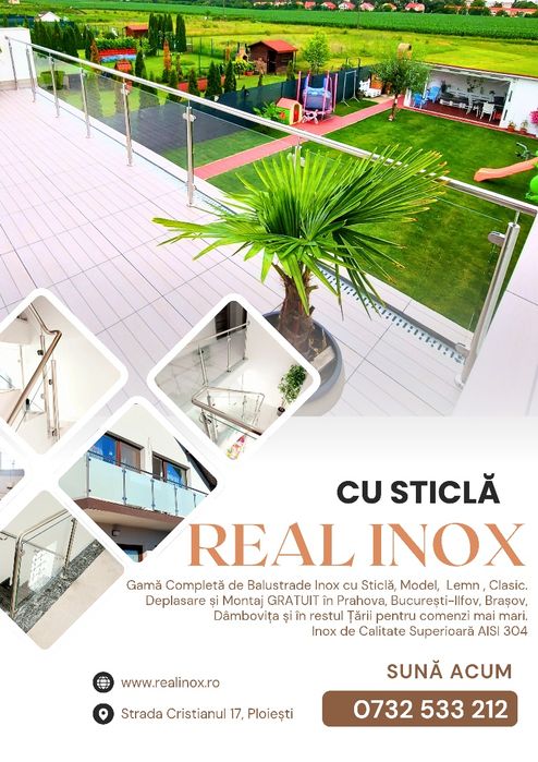 // BALUSTRADE INOX cu Sticla si Lemn // Clasice sau cu Model //