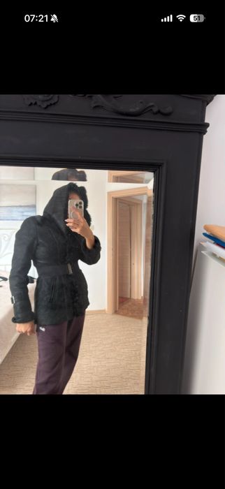 Cojoc blana piele si blana naturala 36 Negru