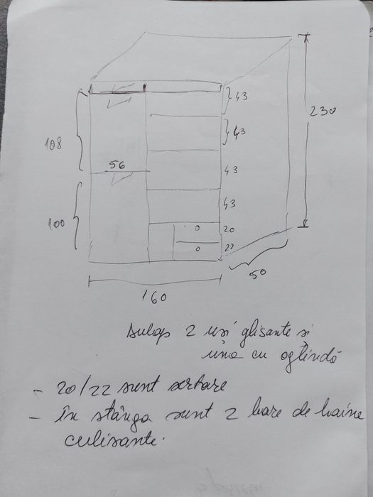 Vand pat , dulap si comoda