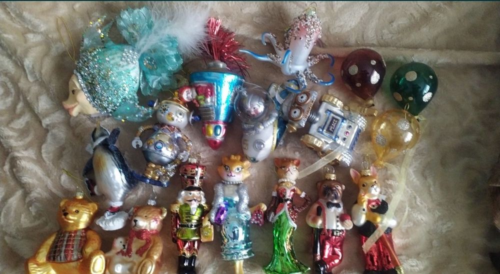 Ёлочные игрушки-бусы стекло