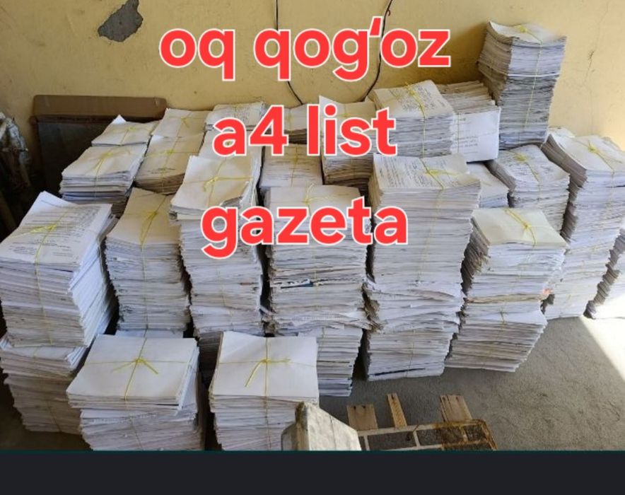 Oq qog‘oz karton metallom alkafon gazeta