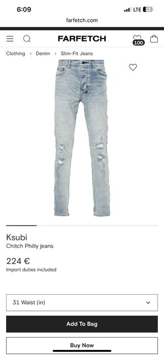 Blugi Ksubi Chitch Philly Blue, marimea 31