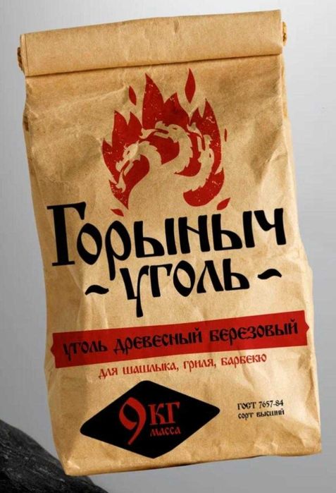 УГОЛЬ ГОРЫНЫЧ березовый древесный качественный 3 кг 1500 тенге оптом