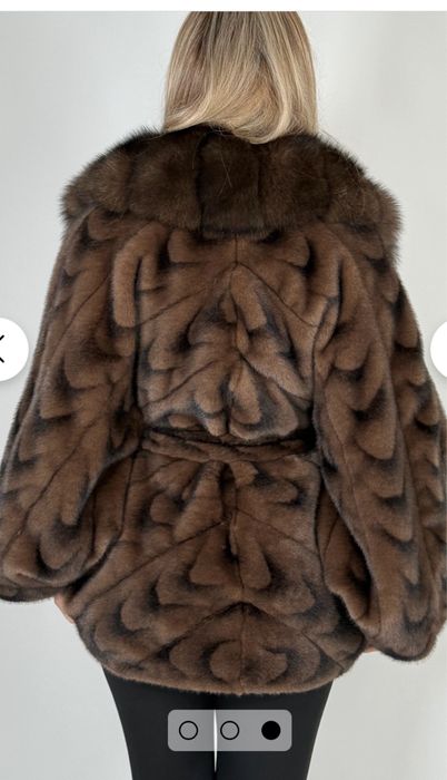 Alcantara blana naturala vulpe tip poncho fluture