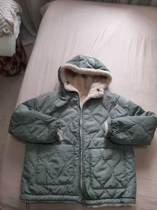 Лс вайкики новая 2х сторонняя куртка оверсайз темно бирюзового
