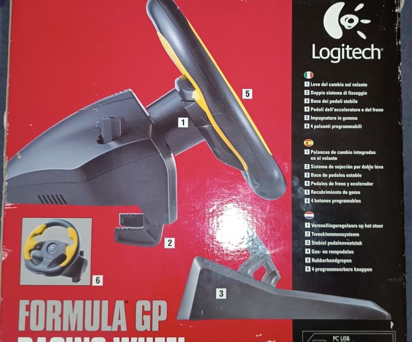 Logitech FORMULA GP RACING WHEEL Волан - Всичко в кутията!