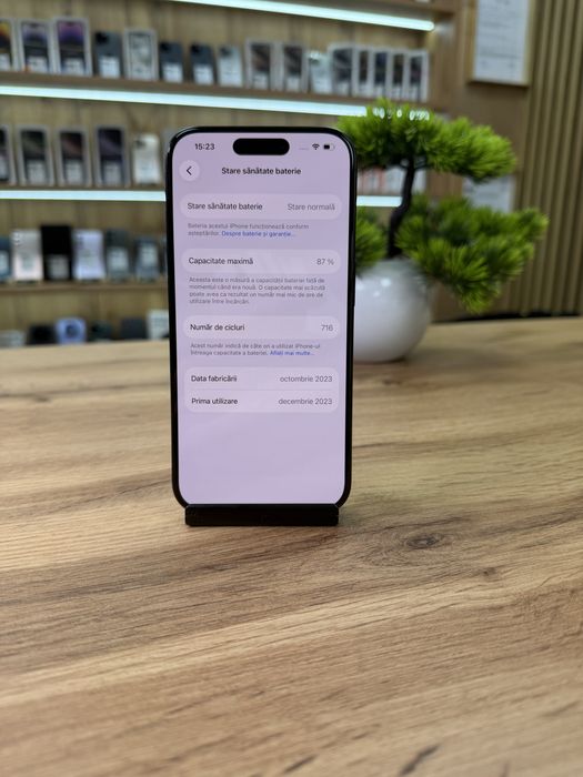 ‼️iPhone 15 Pro 128Gb Black - Stare foarte buna - Garantie 12 luni