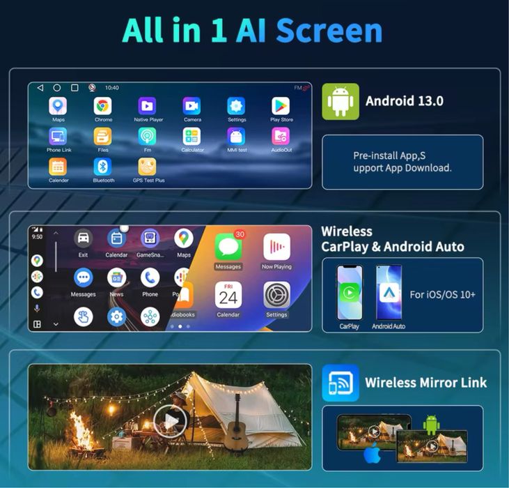 Navigatie Universala Android 13 & Carplay 11.3inch 2GB RAM 32GB