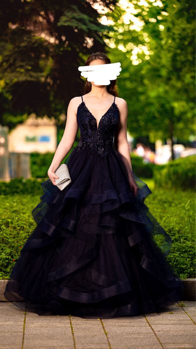 Бална рокля в тъмно син цвят,S размер