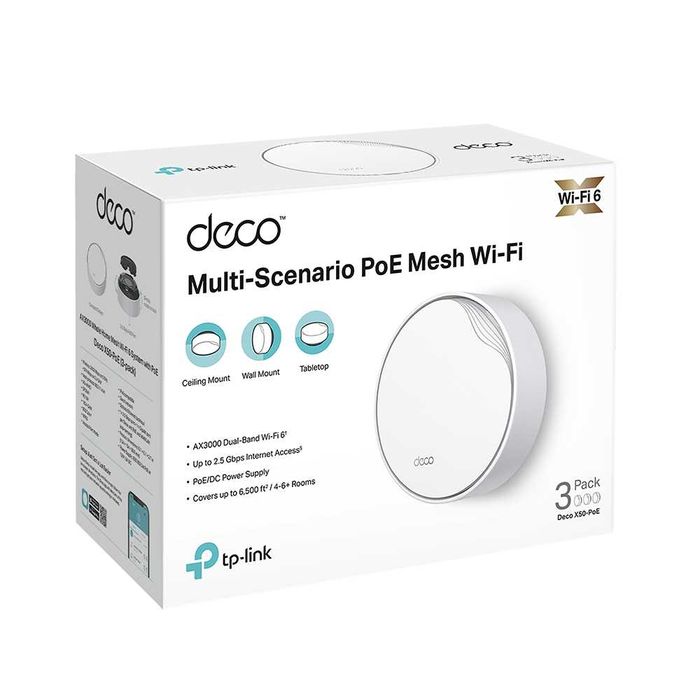 Router TP-Link Deco X50 PoE (1-2-3 pack)  Mesh WI-FI 6 AX3000