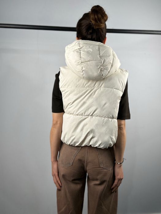 MANGO дамска къса грейка / елек  в бежово