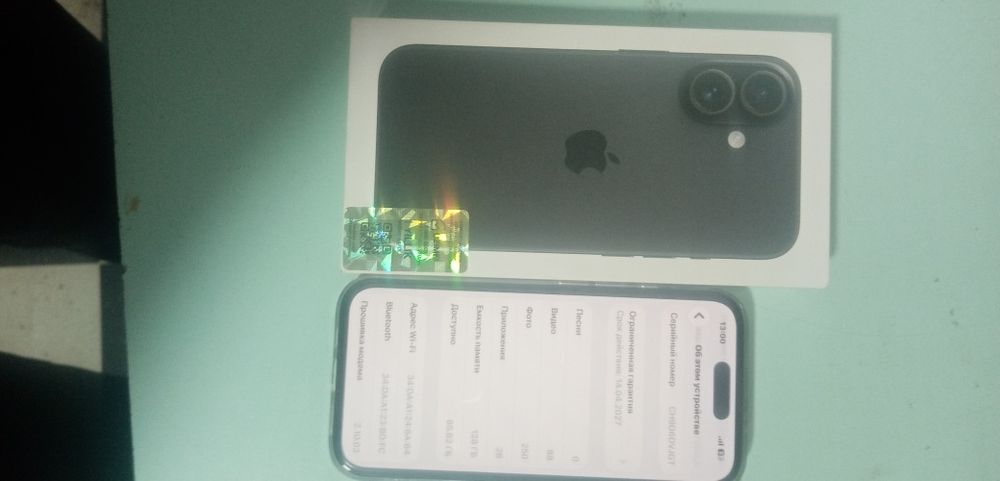 Iphone 16 128gb sirochna sotildi.