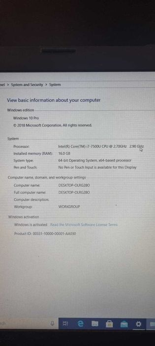 Laptop i7 / HP 15 / i7-7500u, 16 GB DDR4, 120GB SSD