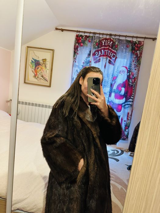 Haină superbă blană naturală Nutrie