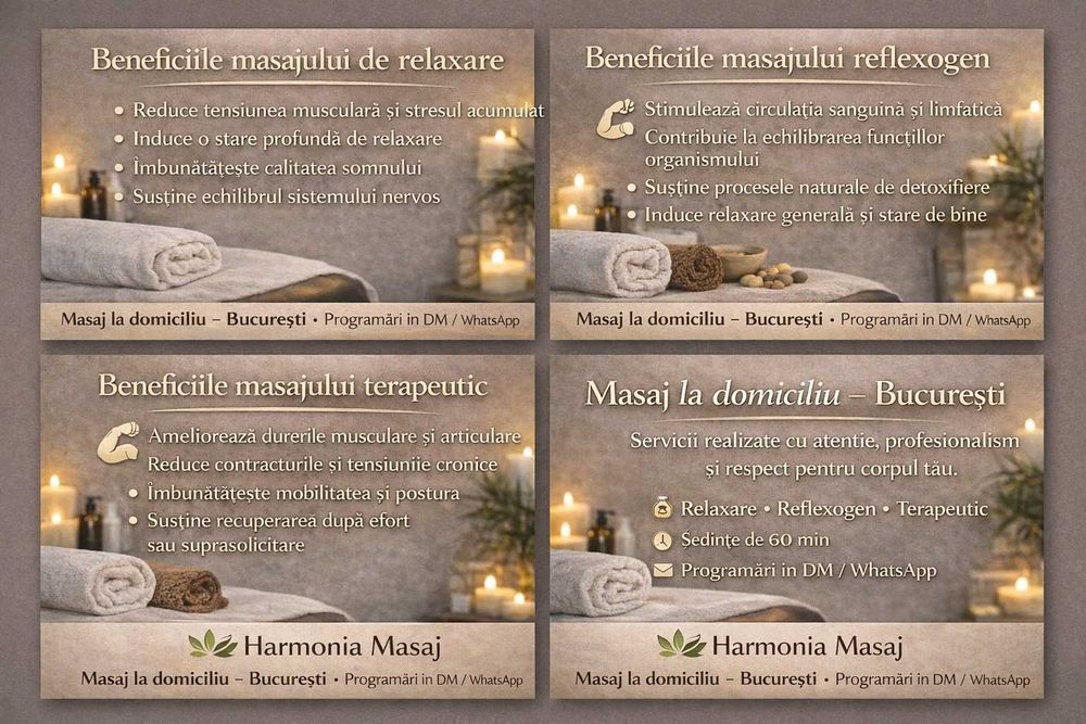 Masaj terapeutic, masaj de relaxare ,masaj reflexogen - 150 de lei/ora