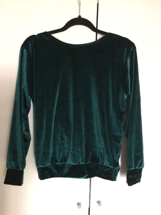 Bluza catifea verde