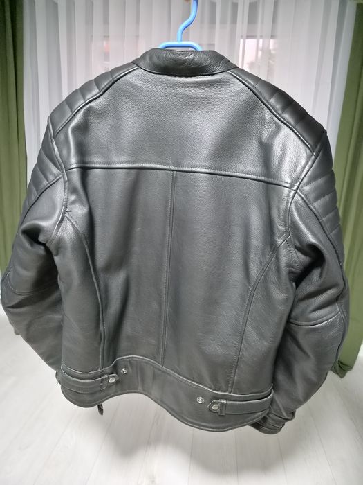 Geaca moto SM din piele, cu protectii certificate, marimea S
