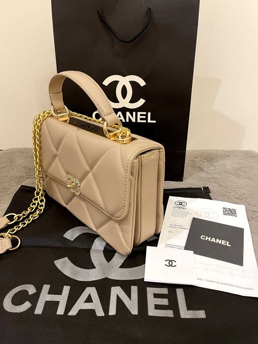 Poseta/Geanta Chanel Bej Leather 25x17x5