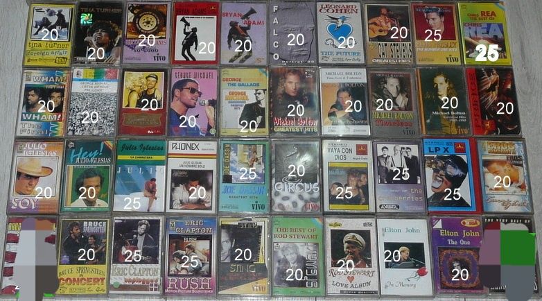casete audio pop rock Queen,Enya,Sinatra,Dire Straits,Vangelis,Beatles