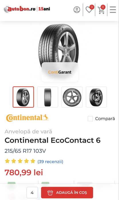 Anvelope Continental EcoContact 6 XL 215 65 R17