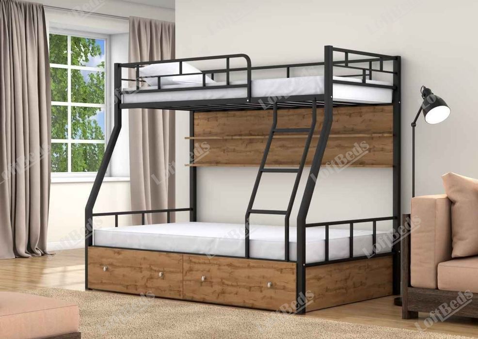 Двухъярусная кровать МУСКАТ, С Матрасом комплект