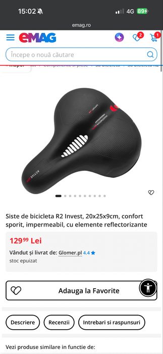 Sa de bicicleta confortabila