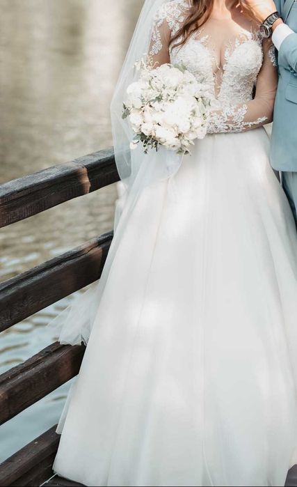 Rochie de mireasa+voal , marimea S