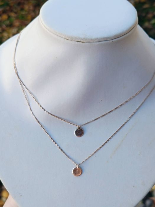 Colier lant dublu elegant din argint 925, placat cu aur, copii