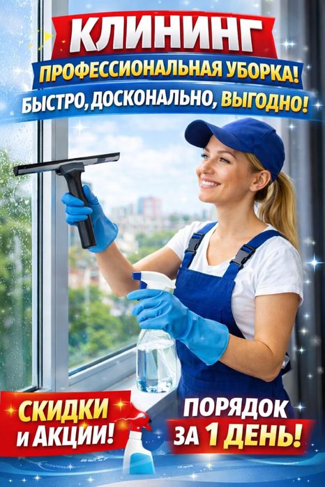 Қ Уборка квартир, домов,офисов, коммерческих помещени. Клининг