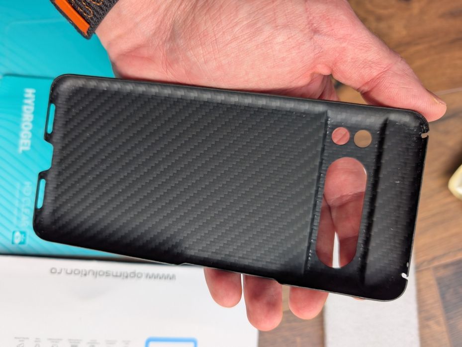 Set husa fibra de carbon și 3 folii google pixel 8 pro  husa carbon