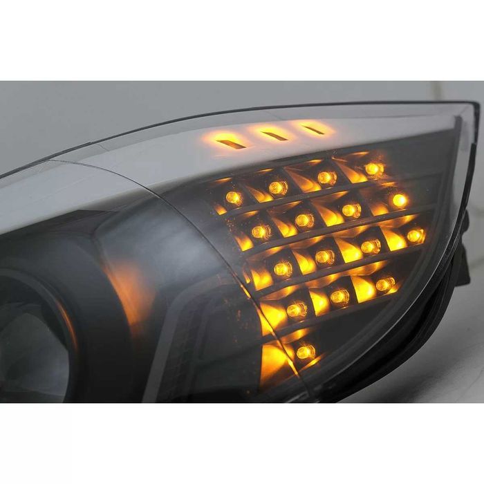 Faruri BMW Seria 3 Limousine E90 Touring E91 (03.2005-08.2008) 3D LED Angel Eyes  Negru