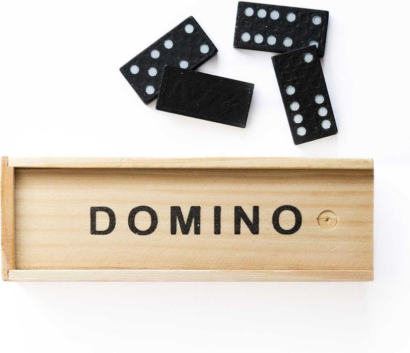 Joc Domino in cutie eleganta din lemn 28 piese 15 x 5 x 3 cm