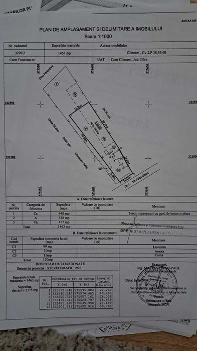 Vand sau schimb teren in localitatea Olteni cu o casa cu 3 dormitoare plus diferenta