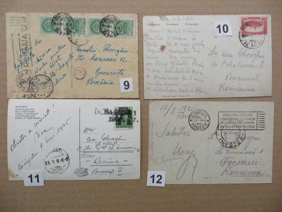 12 carti postale ilustrate Italia Germania Ungaria 1921-1945