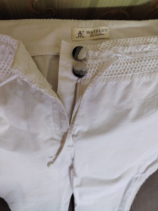 Хлопок белые брюки на лето