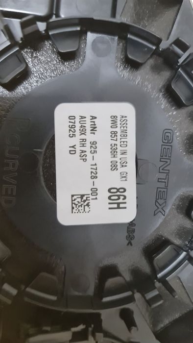 Sticla oglinda dreapta heliomata Audi A4 A5 B9 8W 8W0857536H