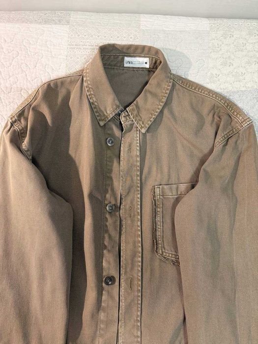 Яке тип риза свободна кройка с джоб и копчета ZARA / M