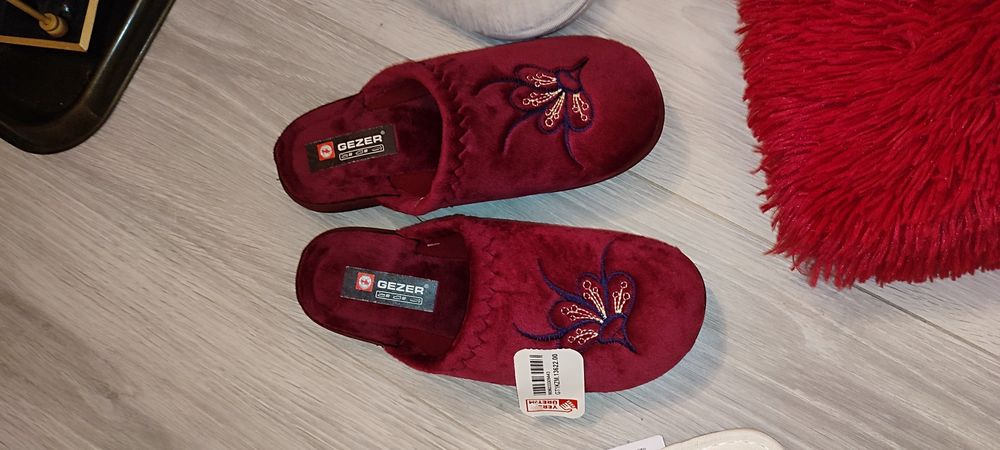 Papuci de casă din pluș, diferite culori, îmblăniți interior, 36-37-38