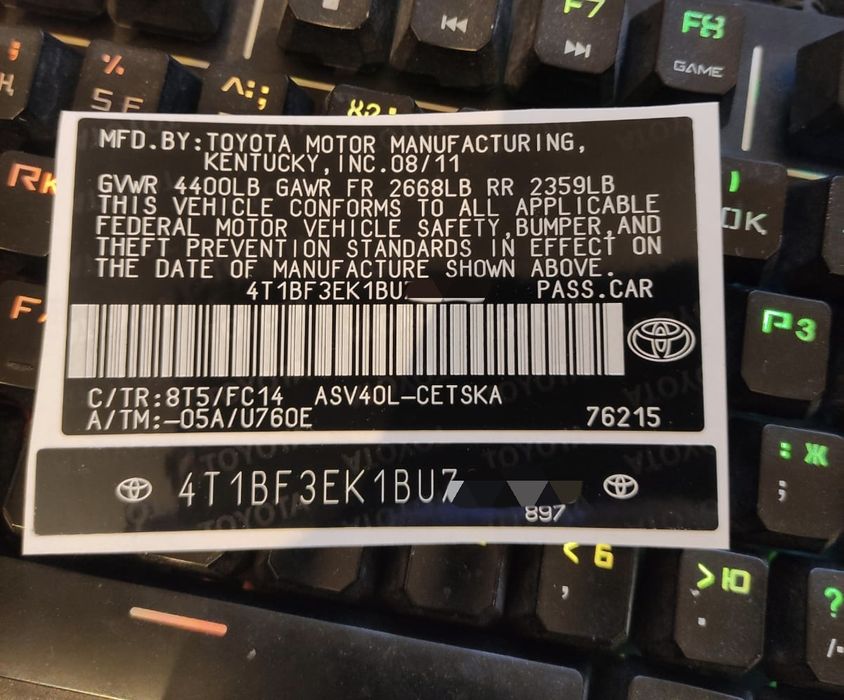 Vincode, стикер вин, шильдики , vin-стикер