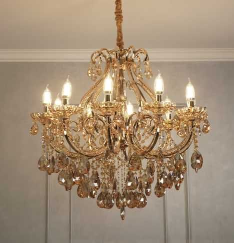 Lyustra kristal toshli, 2xil rang, 3xil o’lchamda, zal uchun qandil...